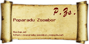 Poparadu Zsombor névjegykártya